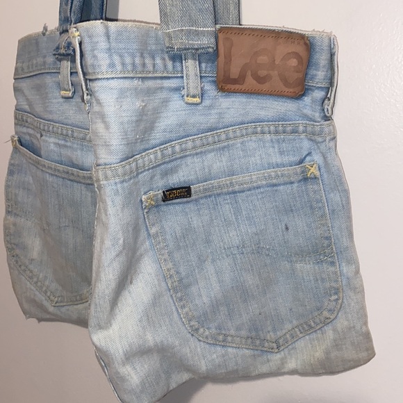 Vintage Y2K Handmade Lee Blue Jean Denim Custom Womens Handbag Purse Boho Hippie - Picture 5 of 10